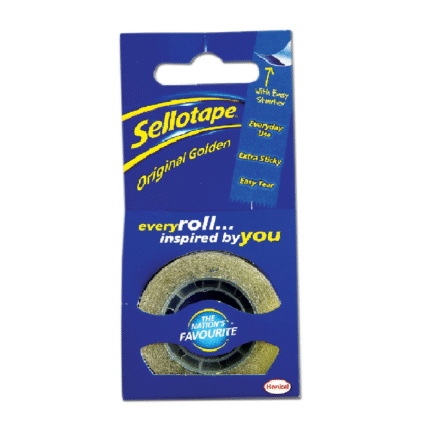 Sellotape original golden 18mm x 24m clear sticky tape - pack of 8 rolls-54
