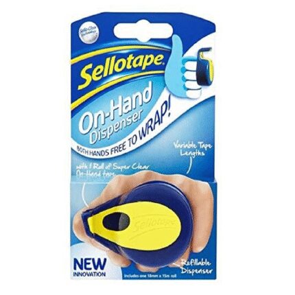 Sellotape onhand dispenser 18mm x 15m clear tape - 5 blister cards-60