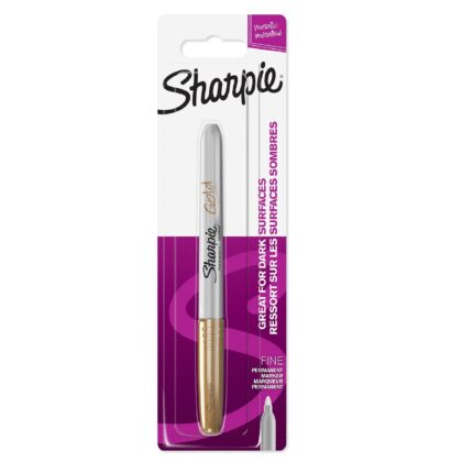 Sharpie fine metallic gold colour permanent marker blister card-162