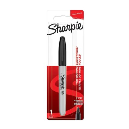 Sharpie finepoint marker black ink colour single pen (BL1) - single blister card-0