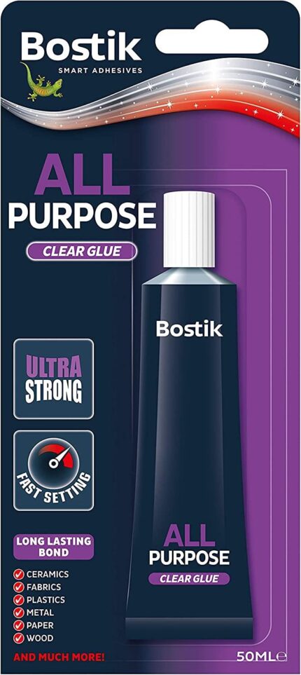 Bostik all purpose clear adhesive 50ml glue - inner of 6 blister cards-2645
