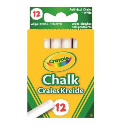 Crayola chalk white 12 sticks - single hang pack-0