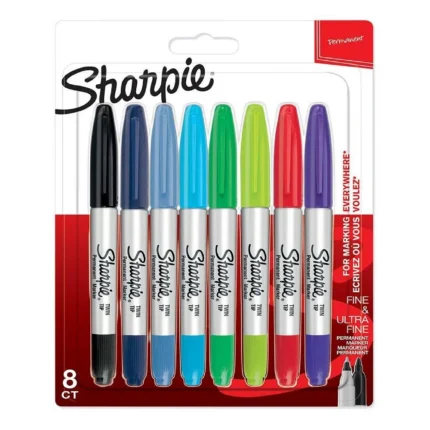 Sharpie Twin Tip Permanent Markers Set of 8 Assorted Colors