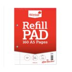 Silvine A5 feint lined with margin refill pads - pack of 6-0