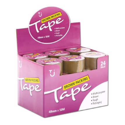 TJ brown packaging tape 48mm x 50m - pack of 24-0