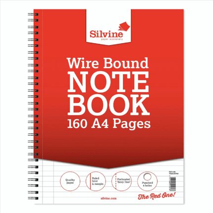 Silvine A4+ wirebound 160 pages lined notebook - pack of 6 books-0