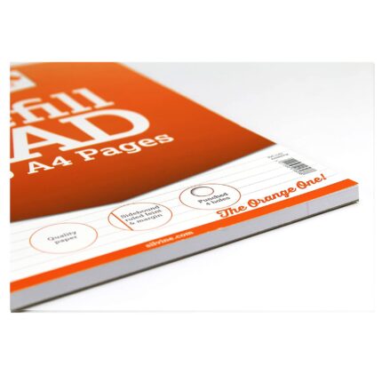 Silvine A4 sidebound refill pads feint lined with margin - pack of 6-977