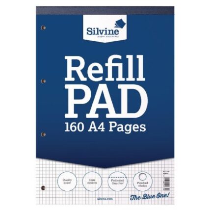 Silvine A4 refill pads 5mm squares - pack of 6-0