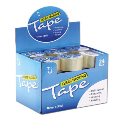 TJ clear packaging tape 48mm x 50m - pack of 24-0