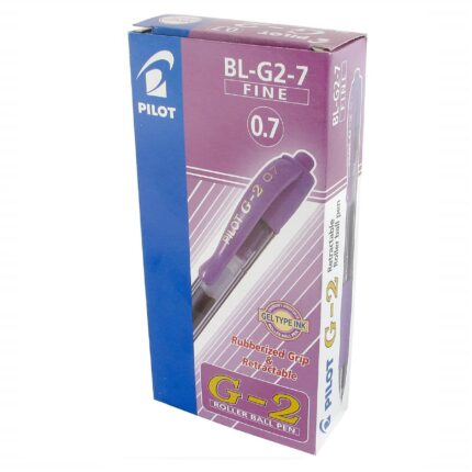 Pilot G2 07 retractable gel rollerball pens violet ink colour (G207 medium 0.7mm tip) - box of 12 pens-0