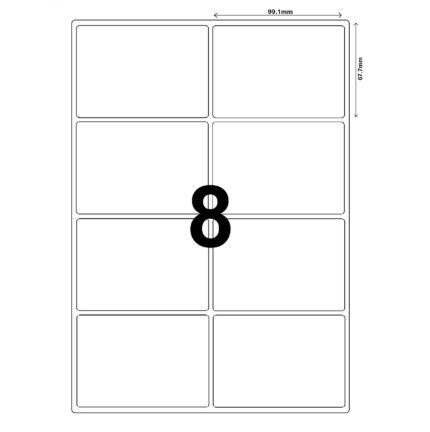 Printer labels - 8 per A4 sheet 99.1 X 67.7 mm - box of 100 sheets-0