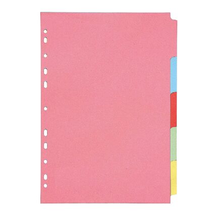 Eastlight A4 5 part card index subject dividers-0