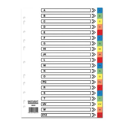 Eastlight A4 A-Z polypropylene plastic mylar index subject dividers-0