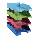 Exacompta letter trays climate neutral set of 4 in assorted colours