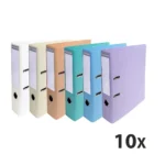 Exacompta Iderama A4 lever arch files assorted pastel colours - box of 10 files