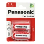 Panasonic zinc carbon C size hang pack of 2 batteries - single blister card