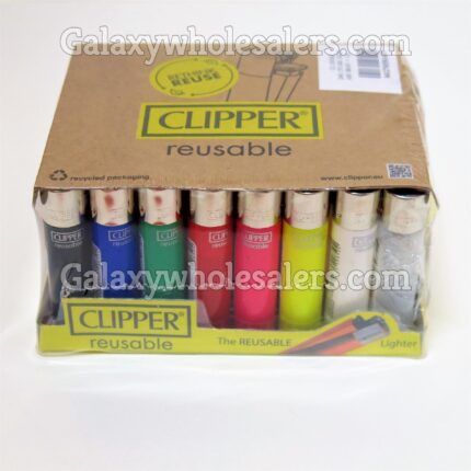 Clipper reusable lighters solid colours - pack of 40-0