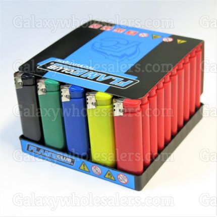 Flameclub electronic lighters assorted colours - CDU of 50-0