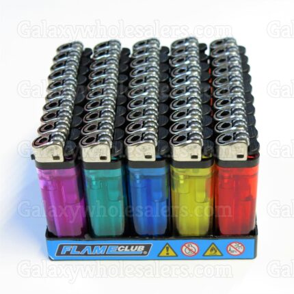 Flameclub disposable lighters assorted colours - CDU of 50-0