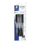 Staedtler Stick 430M medium ballpoint pen clear barrel black ink colour pack of 6 pens - single blister card