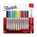 Sharpie Ultrafine permanent markers set of 12 assorted colours - single blister card