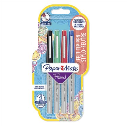 PaperMate flair ultrafine assorted standard colours - blister card of 4 pens-0