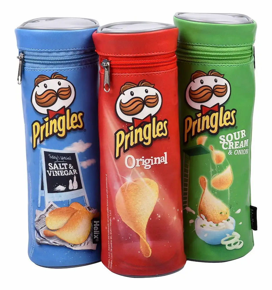 932510 Helix Pringles design pencil case assorted colours - single case - Image 1