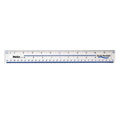 Helix 300mm shatter resistant rule - box of 50 loose rulers-2345