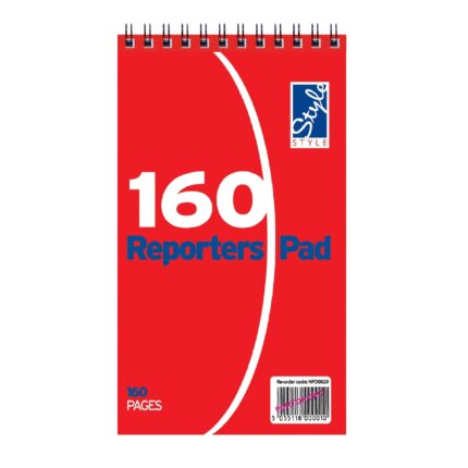 Office Style reporters pad 125x203mm ruled feint 160 pages - pack of 20 books-0