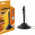 BIC 4-colours desk counter ballpoint pen with solid unit base - single blister card