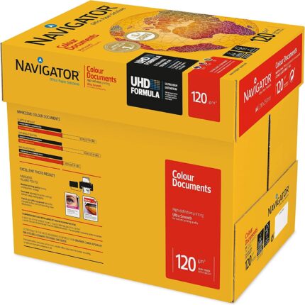 Navigator colour documents printer paper A4 120gsm white - box of 8 reams-0