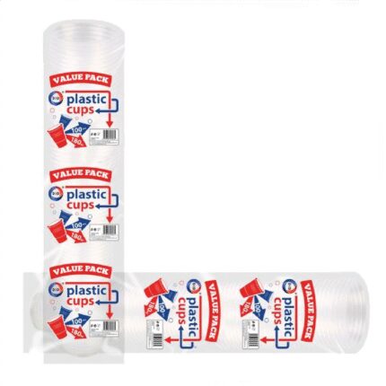 drinking cups clear plastic - pack of 100-0