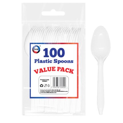 spoons white plastic - pack of 100-0