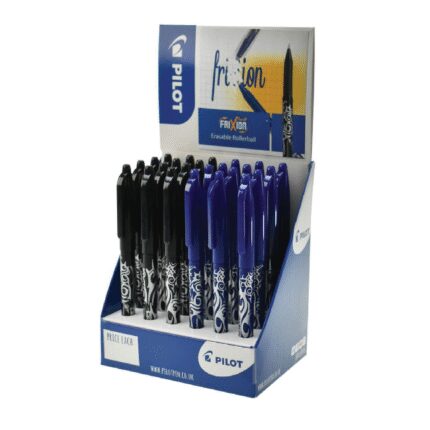 Pilot FriXion erasable rollerball black and blue ink - CDU of 24 pens-0