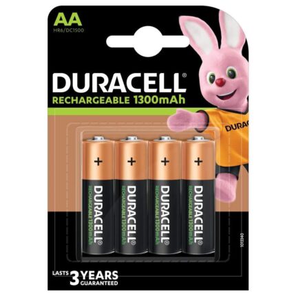 Duracell rechargeable batteries AA 1300mAh pack of 4 - single card-0