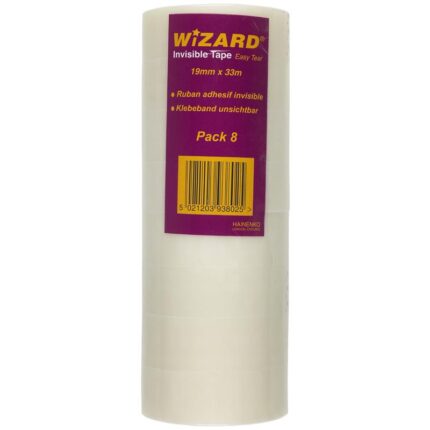 Invisible clear matte tape 18mm x 33m - pack of 8 rolls-0