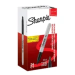 Sharpie fine point permanent marker black ink colour - box of 24 markers