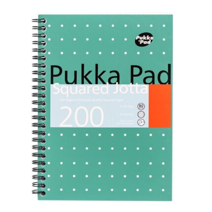 Pukka pad metallic jotta A5 notebooks 200 5mm squared pages - pack of 3 pads-0