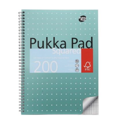 Pukka pad metallic jotta A4 notebooks 200 5mm squared pages - pack of 3 pads-0