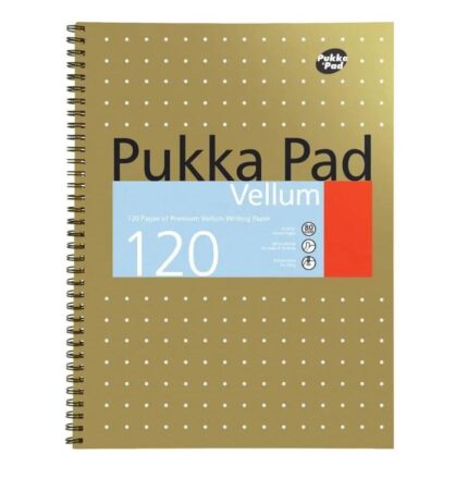 Pukka pad metallic vellum notebook A4 120 lined ruled pages - pack of 3 pads-0