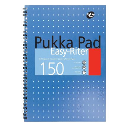 Pukka pad metallic easy riter notebook A4 150 lined ruled pages - pack of 3 pads-0