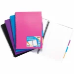 Tiger A4 4 part spiral project notebooks 100 lined ruled sheets - pack of 5 books