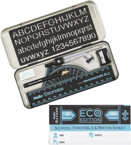 Helix Oxford eco edition metal tin blue maths set-3122