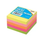 Tiger neon sticky memo notes 75x75mm 450 sheet cube - pack of 6 blocks
