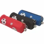 Tiger cylinder shape football design pencil cases in assorted colours – pack of 6 cases