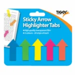Tiger neon sticky arrow highlighter tabs – pack of 6 blister cards