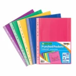 Tiger A4 pack of 50 punched pockets coloured 45 microns - single pack