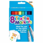Tiger 8 textile markers in assorted colours - single card