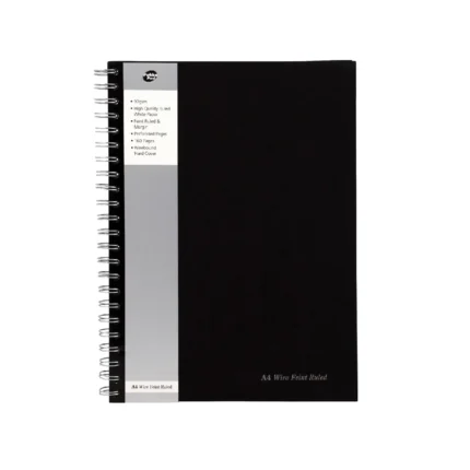 Pukka pad A4 wirebound black cover notebook - pack of 5 books