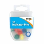 Tiger essential 10 indicator pins in assorted colours - pack of 10 hang packs